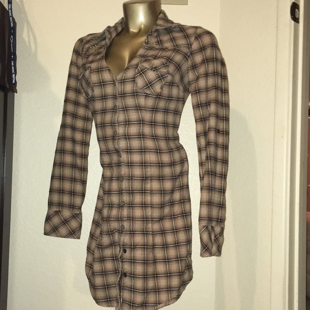 Guess Plaid Flannel Dress XS